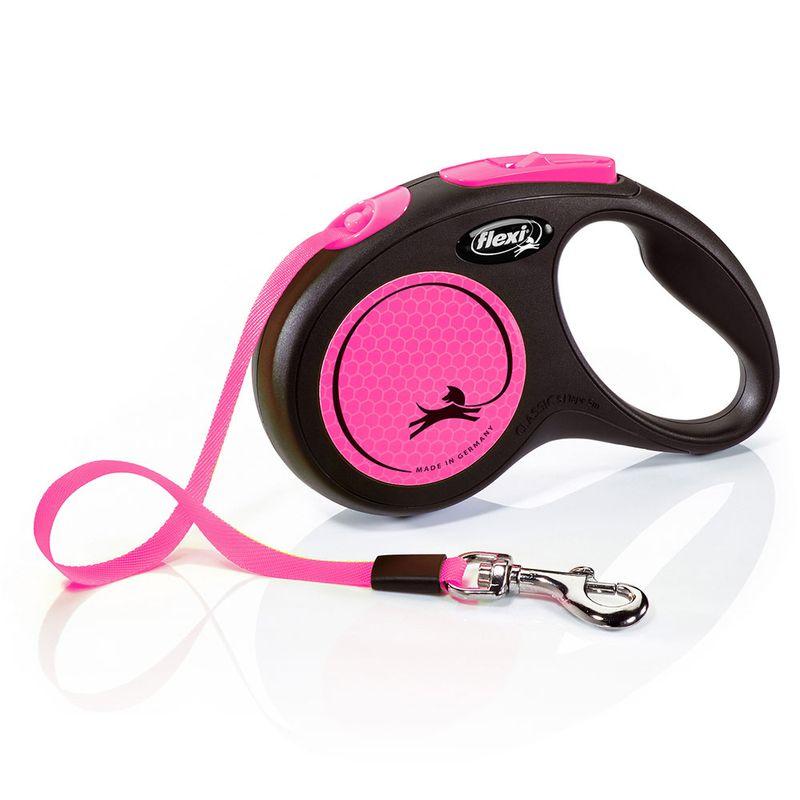 flexi New Neon webbing leash pink, 5 m